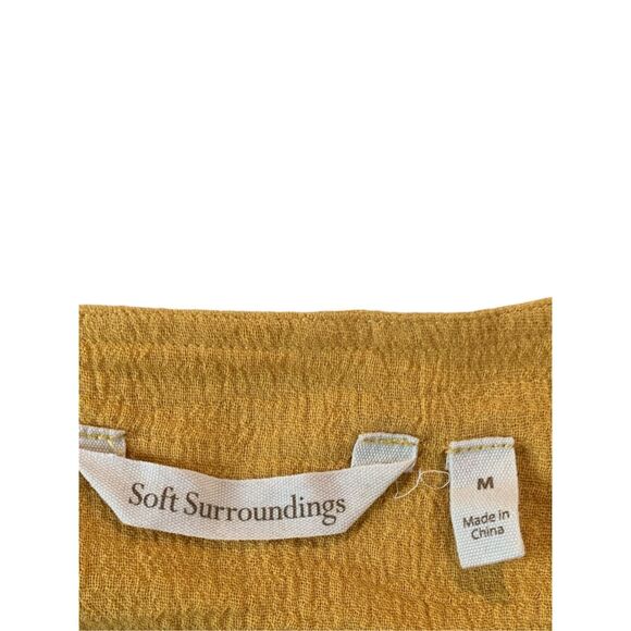 Soft Surroundings 3/4 Sleeve Top Size Medium Top Dark Yellow - Picture 3 of 3